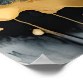 Poster Aquarelle Abstraite Peinture Paysage Or 3:2 (Coin)