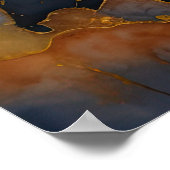 Poster Aquarelle Abstraite Peinture Paysage Or 3:2 (Coin)