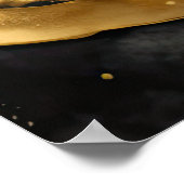 Poster Aquarelle Abstraite Peinture Paysage Or 3:2 (Coin)