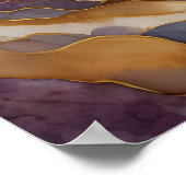 Poster Aquarelle Abstraite Peinture Paysage Or 3:4 (Coin)