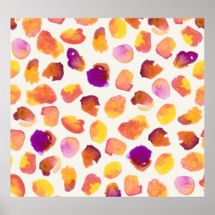 Poster Aquarelle Abstraite Vintage en continu