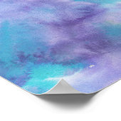 Poster Aquarelle Abstraite violet violet violet vert Turq (Coin)
