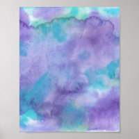 Aquarelle Abstraite violet violet violet vert Turq