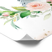 Poster Aquarelle Adorable Koala Blush Pink Floral Wall (Coin)