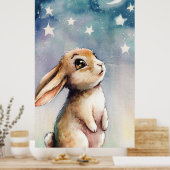 Poster Aquarelle adorable lapin lapin (Cuisine)