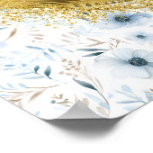 Poster Aquarelle Aérienne Lumière Bleu Or Personnalisé Ma (Coin)