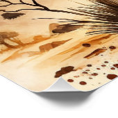 Poster Aquarelle africaine Safari coucher de soleil avec  (Coin)