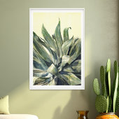 Poster Aquarelle Agave Sud-Ouest Sage vert et jaune