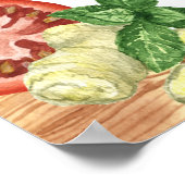 Poster Aquarelle amusante Végétable Ustensiles de cuisine (Coin)