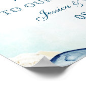 Poster Aquarelle Ancre Fleurs Starfish Beach Mariage (Coin)