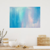 Poster Aquarelle 'Aqua Blush Abstrait' (Cuisine)