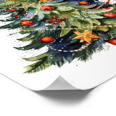 Poster Aquarelle Arbre de Noël, Cadeaux de Noël (Coin)