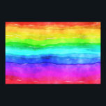 Poster Aquarelle arc-en-ciel<br><div class="desc">Bandes horizontales multicolores et lumineuses, peintes en aquarelle, très arrière - plans à la personnalisation avec votre propre texte ou images ou gardez un design gai.</div>