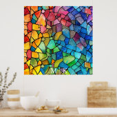 Poster Aquarelle Arc-en-ciel en verre (Cuisine)