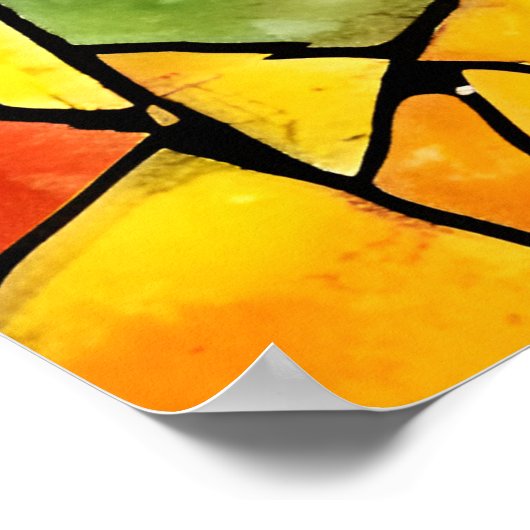 Poster Aquarelle Arc-en-ciel en verre (Coin)