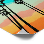 Poster Aquarelle arc-en-ciel Palm Tree (Coin)