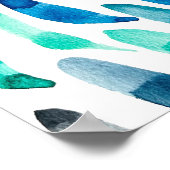 Poster Aquarelle arc-en-ciel spirale abstraite (Coin)