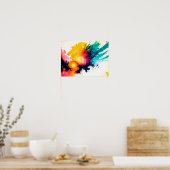 Poster Aquarelle arrière - plan avec soleil et éclaboussu (Cuisine)