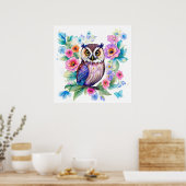 Poster Aquarelle artistique florale (Cuisine)