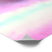 Poster Aquarelle artistique Paysage nuages et mer (Coin)