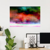 Poster Aquarelle artistique Paysage nuages et mer (Bureau à domicile)