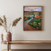 Poster Aquarelle Automne Haloween campagne