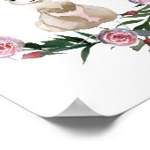 Poster Aquarelle Baby Bunny Nursery Flower Woodland (Coin)