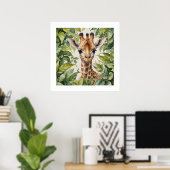 Poster Aquarelle Baby Giraffe (Bureau à domicile)