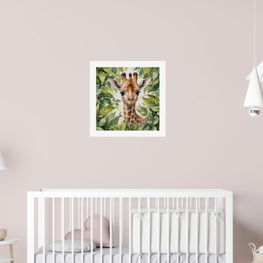 Poster Aquarelle Baby Giraffe (Pépinière 2)