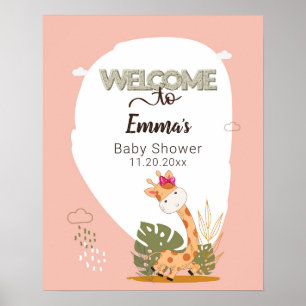 Poster aquarelle Baby Giraffe, Baby shower
