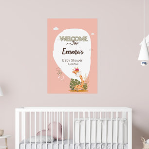 Poster Aquarelle Baby Giraffe, Bienvenue Au Baby shower