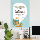 Poster Aquarelle Baby Giraffe, Bienvenue Au Baby shower (Bureau à domicile)