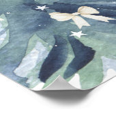 Poster Aquarelle Baby shower arc-en-ciel (Coin)