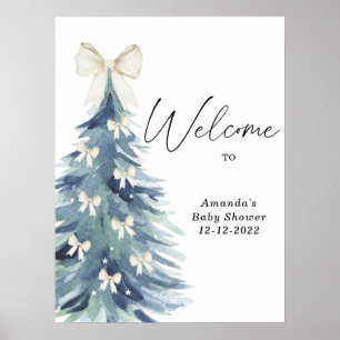 Poster Aquarelle Baby shower arc-en-ciel