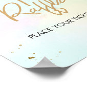 Poster Aquarelle Baby shower arc-en-ciel Raffin (Coin)