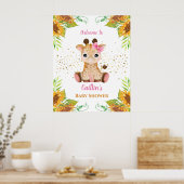 Poster Aquarelle Baby shower de girafe bébé (Cuisine)