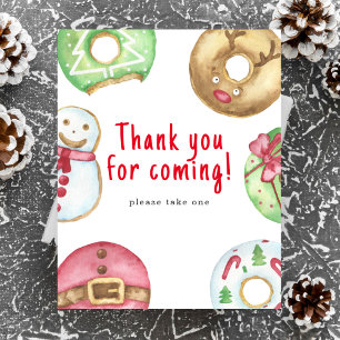 Poster Aquarelle baby shower d'hiver Merci pour venir