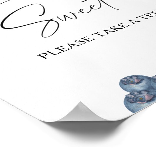 Poster Aquarelle baie - l'amour est doux prendre un régal (Coin)