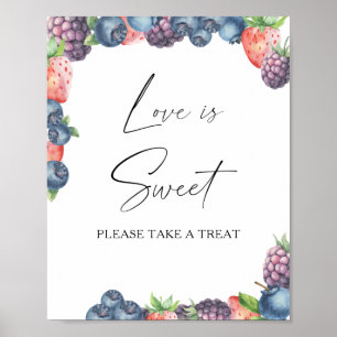 Poster Aquarelle baie - l'amour est doux prendre un régal
