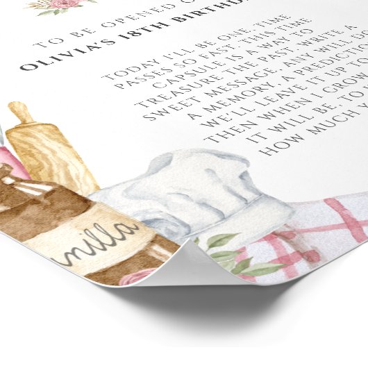 Poster Aquarelle Baking Anniversaire heure Capsule (Coin)