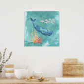 Poster Aquarelle Baleine bleue ID368 (Cuisine)