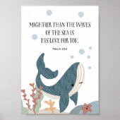 Poster Aquarelle Baleine Enfants chrétiens Bible imprimé (Devant)