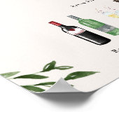 Poster Aquarelle | Barre de boisson Signature de mariée e (Coin)