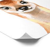 Poster Aquarelle Bébé Cerf Adorable Nourriture Décor Enfa (Coin)