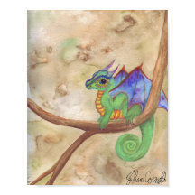 Aquarelle Bébé Dragon