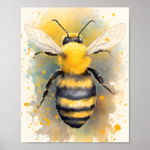 Poster Aquarelle Bee Nursery Imprimer
