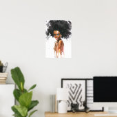 Poster Aquarelle belle femme africaine, (Bureau à domicile)