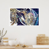 Poster Aquarelle "Bending Light" Instruments de musique (Cuisine)