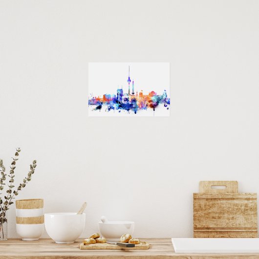 Poster Aquarelle Berlin Skyline Print (Cuisine)