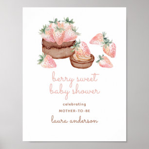 Poster Aquarelle Berry Sweet Chocolate Baby shower de gât